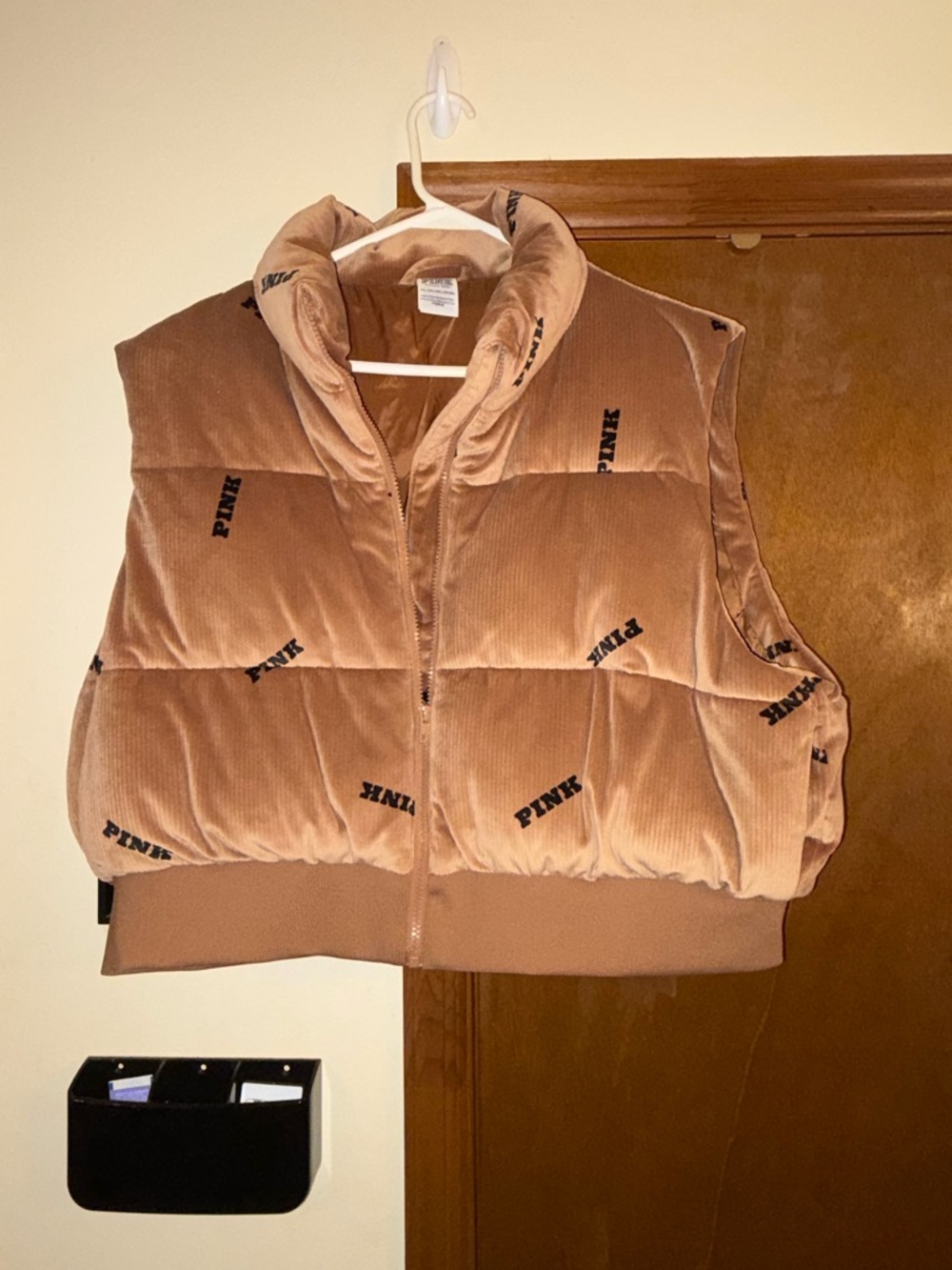 PINK Victoria's Secret Quilted Corduroy Puffer Vest in Brown